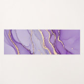 Koel Modern Paars Marmer Goud Glitter Yogamat (Voorkant (horizontaal))