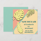Koel modern pastelkleurig zomer tropisch save the date (Voorkant / Achterkant)