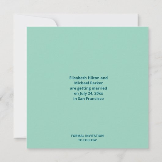 Koel modern pastelkleurig zomer tropisch save the date (Achterkant)