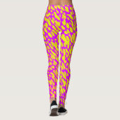 Koel modern roze en geel dierenprint patroon leggings (Achterkant)