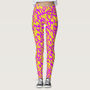 Koel modern roze en geel dierenprint patroon leggings