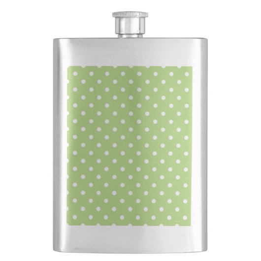 koel, modern wit en limoengroen polka stippen flacon (Voorkant)