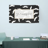 Koel Modern Zwart Wit Snor Patroon Spandoek (Beurs)