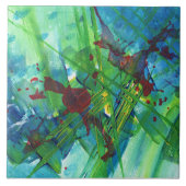 Koel Moderne Abstracte acrylische keramische Tegel Tegeltje (Voorkant)