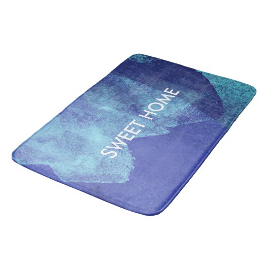 Koel moderne abstracte blauw schilderdesign kunst badmat (Gekanteld)