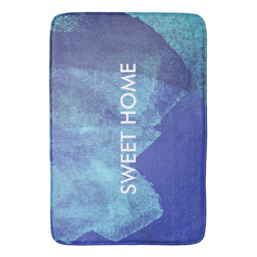 Koel moderne abstracte blauw schilderdesign kunst badmat (Voorkant Verticaal)