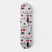Koel Moderne Abstracte Geometrische Rode Zwarte Ki Persoonlijk Skateboard (Voorkant)
