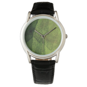 Koel moderne abstracte groene tekenkunst horloge