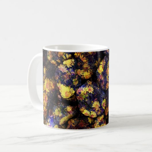 Koel moderne bloemen design koffiemok (Voorkant links)