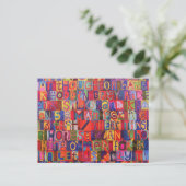 Koel moderne brievenmozaïek briefkaart (Staand voorkant)
