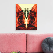 Koel moderne collage van historisch Rome in rood Canvas Afdruk (Insitu (Woonkamer))