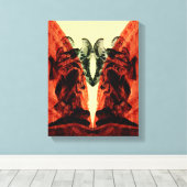 Koel moderne collage van historisch Rome in rood Canvas Afdruk (Insitu (Houten vloer))