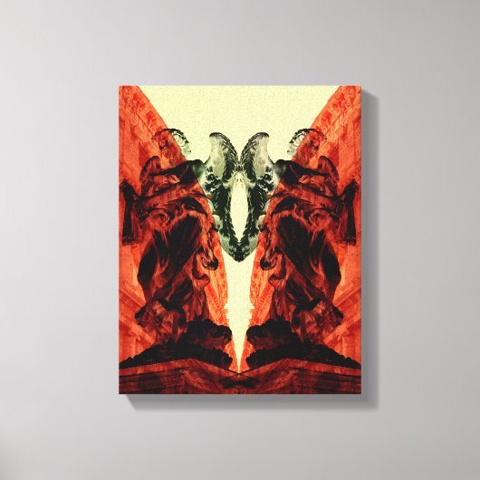 Koel moderne collage van historisch Rome in rood Canvas Afdruk (Voorkant)