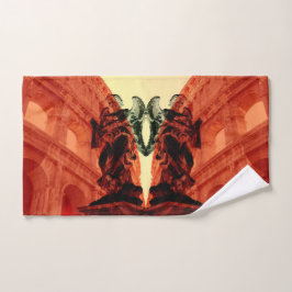 Koel moderne collage van historisch Rome in rood Handdoek