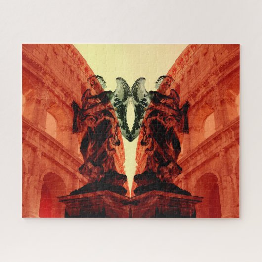 Koel moderne collage van historisch Rome in rood Legpuzzel (Horizontaal)