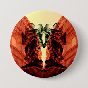 Koel moderne collage van historisch Rome in rood Ronde Button 7,6 Cm