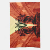 Koel moderne collage van historisch Rome in rood Theedoek (Verticaal)