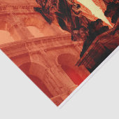 Koel moderne collage van historisch Rome in rood Tissuepapier (Detail)