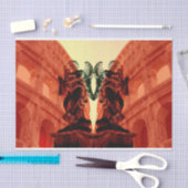 Koel moderne collage van historisch Rome in rood Tissuepapier (Craft)