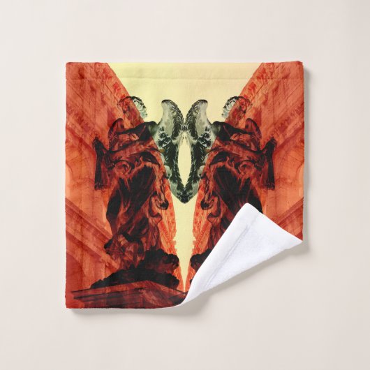 Koel moderne collage van historisch Rome in rood Washandje (Wasdoekje)