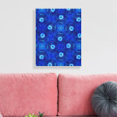 Koel, moderne digitale kunst van blauw boze oogpat canvas afdruk (Insitu (Woonkamer))