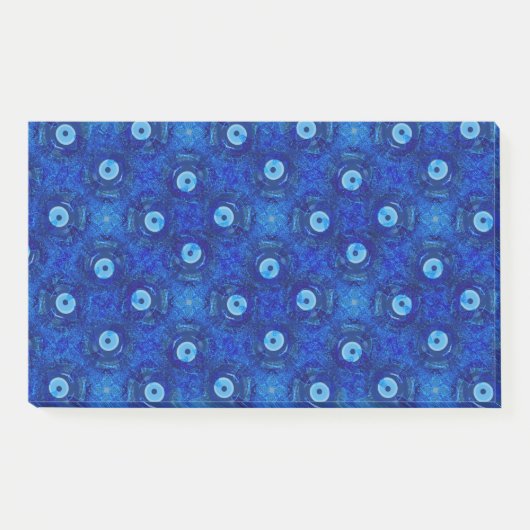 Koel, moderne digitale kunst van blauw boze oogpat post-it® notes (Voorkant)