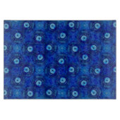 Koel, moderne digitale kunst van blauw boze oogpat snijplank (Voorkant)