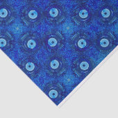 Koel, moderne digitale kunst van blauw boze oogpat tissuepapier (Detail)