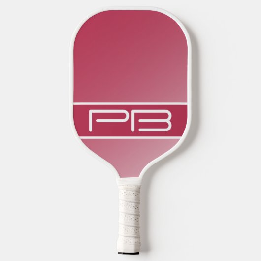 Koel Moderne Dubbele Initialen Verloop Magenta Roo Pickleball Paddle (Achterkant)