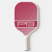 Koel Moderne Dubbele Initialen Verloop Magenta Roo Pickleball Paddle (Voorkant)