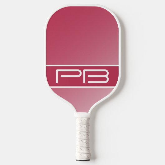 Koel Moderne Dubbele Initialen Verloop Magenta Roo Pickleball Paddle (Voorkant)