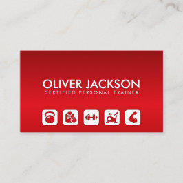 Koel moderne fitnesstrainer - persoonlijke trainer visitekaartje