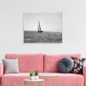 Koel moderne foto van zeilboot in de zomer canvas afdruk (Insitu (Woonkamer))