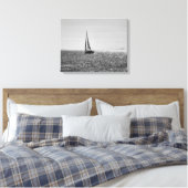 Koel moderne foto van zeilboot in de zomer canvas afdruk (Insitu (Slaapkamer))