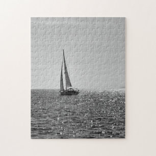 Koel moderne foto van zeilboot in de zomer legpuzzel