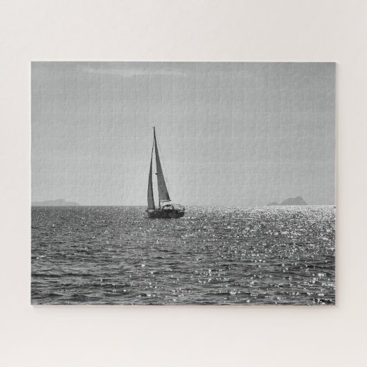 Koel moderne foto van zeilboot in de zomer legpuzzel (Horizontaal)