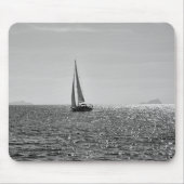 Koel moderne foto van zeilboot in de zomer muismat (Voorkant)