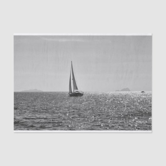 Koel moderne foto van zeilboot in de zomer tissuepapier (Voorkant)