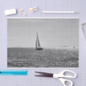 Koel moderne foto van zeilboot in de zomer tissuepapier (Craft)