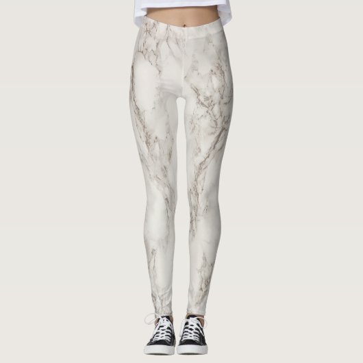 Koel moderne grijze marmer leggings (Voorkant)
