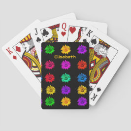 Koel moderne kleurrijke popart madeliefjes hippie  pokerkaarten