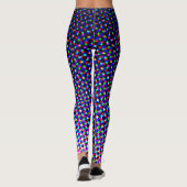 Koel moderne paarse kleur halftoon pixel digitaal  leggings (Achterkant)