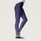 Koel moderne paarse kleur halftoon pixel digitaal  leggings (Rechts)