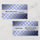 Koel-, moderne scheerblauwe en grijze polkadots visitekaartje (Voorkant / Achterkant)