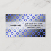 Koel-, moderne scheerblauwe en grijze polkadots visitekaartje (Achterkant)