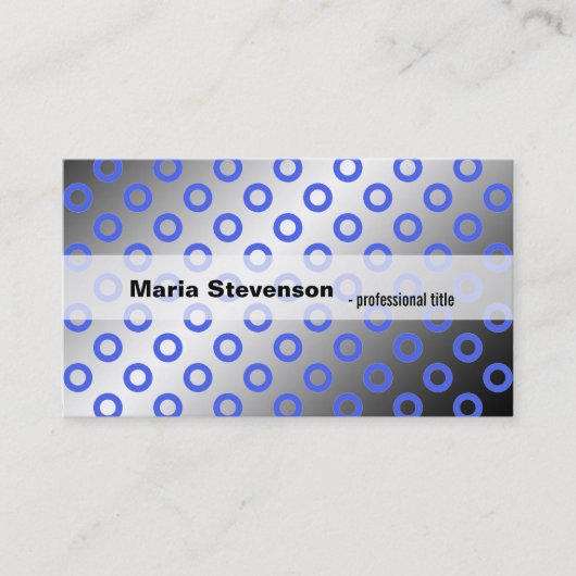 Koel-, moderne scheerblauwe en grijze polkadots visitekaartje (Voorkant)