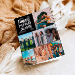 Koel moderne zwarte foto's collage grid 21 jaar kaart<br><div class="desc">Koel moderne zwarte en witte foto's collage grid 21 verjaardag,  voeg 8 van uw favoriete foto van vrienden met een moderne en koele elegante typografie van de manuscriptdoopvont toe. Voeg je bericht binnen toe.</div>