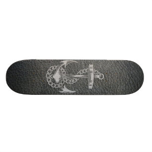 Koel modieus zilveren metaal glanseffecten anker persoonlijk skateboard