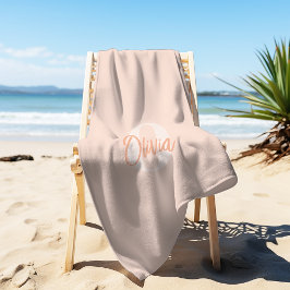 Koel monochroom blozend roze trendy script monogra strandlaken