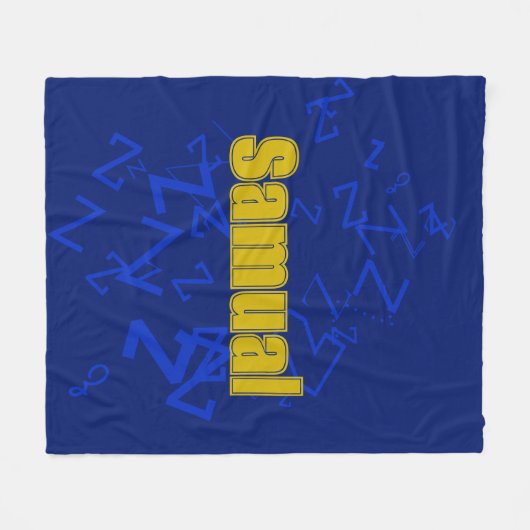 Koel monogram en naam in marineblauw & goud fleece deken (Voorkant (Horizontaal))